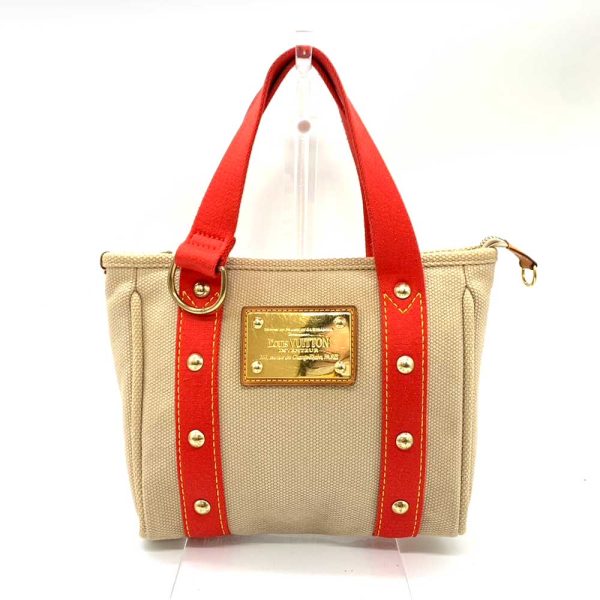 6 lv240308 1ta Louis Vuitton Bag Antigua Hippo PM Beige Red