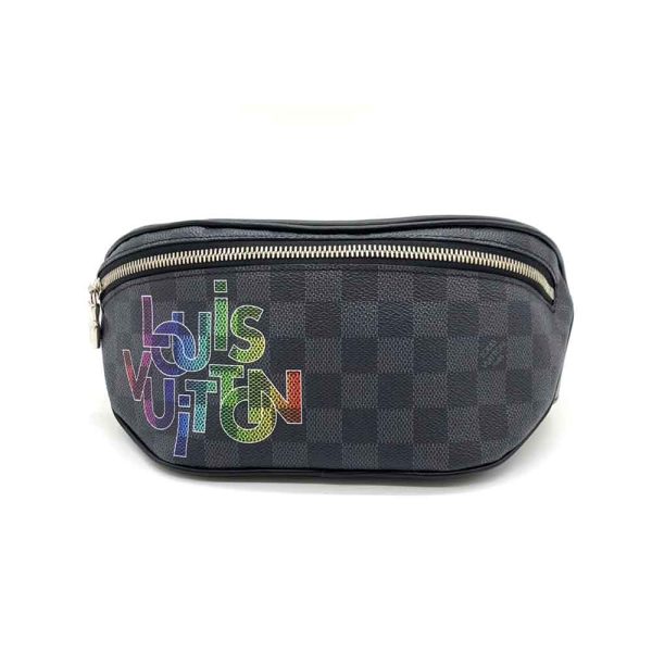 6 lv240329 5ta Louis Vuitton Bum Bag Black Multicolor Body Bag Waist Graphite