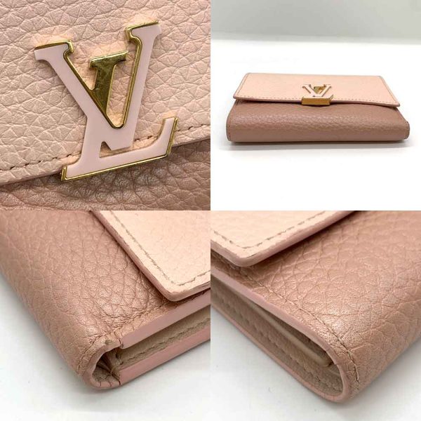 6 lv240426 2ta 02 Louis Vuitton Portefeuille Capucines Metallic Pink Wallet Taurillon