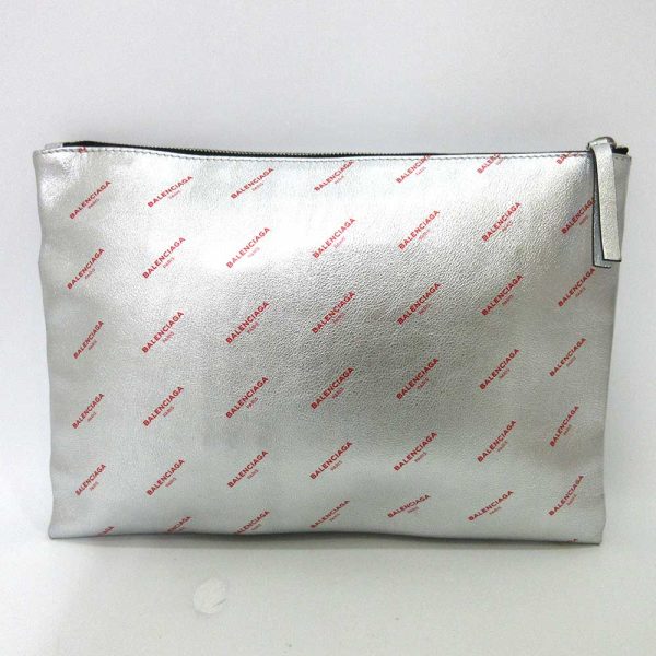 6 ot220624 2ta Balenciaga Large Clutch Metallic Clutch Bag Shoulder Bag Leather