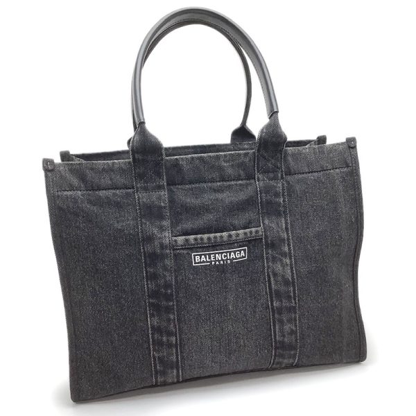 60614025 1 BALENCIAGA Tote Bag Denim Calf Black Shoulder Bag 2WAY Bag