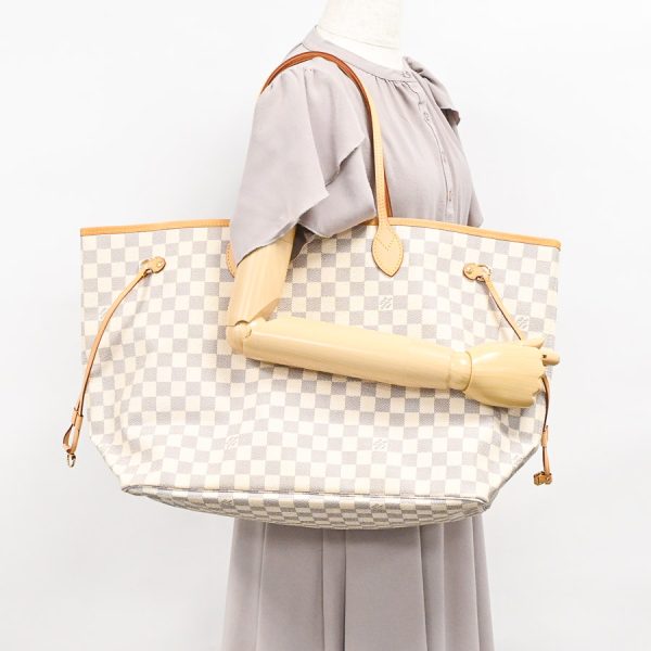 6126220 6 Louis Vuitton Neverfull GM tote bag N51108 White