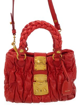 6240093150013 Miu Miu Matelasse 2way Handbag Red