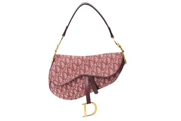 65320 d1 Christian Dior Saddle Bag Trotter Pattern Red