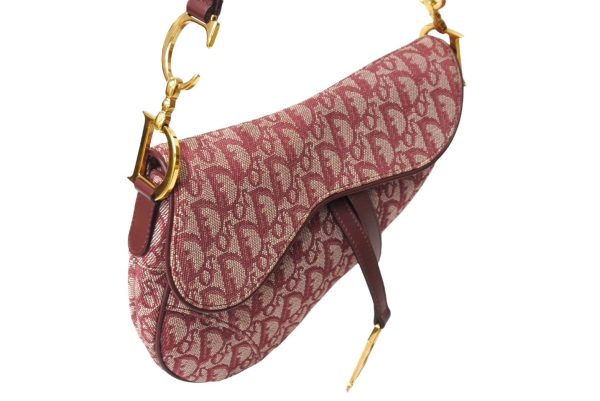 65320 d3 Christian Dior Saddle Bag Trotter Pattern Red