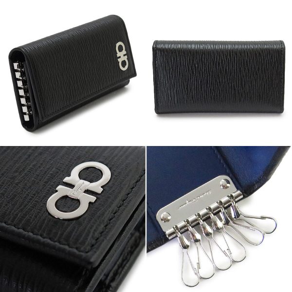 66a603 1 Ferragamo Double Gancini Key Case