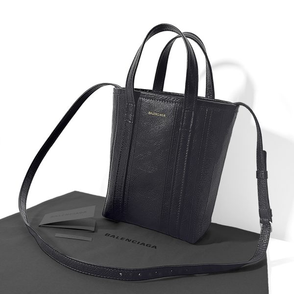 672983 2 2 BALENCIAGA BARBES SHOPPER Tote Black Shoulder Bag 2WAY