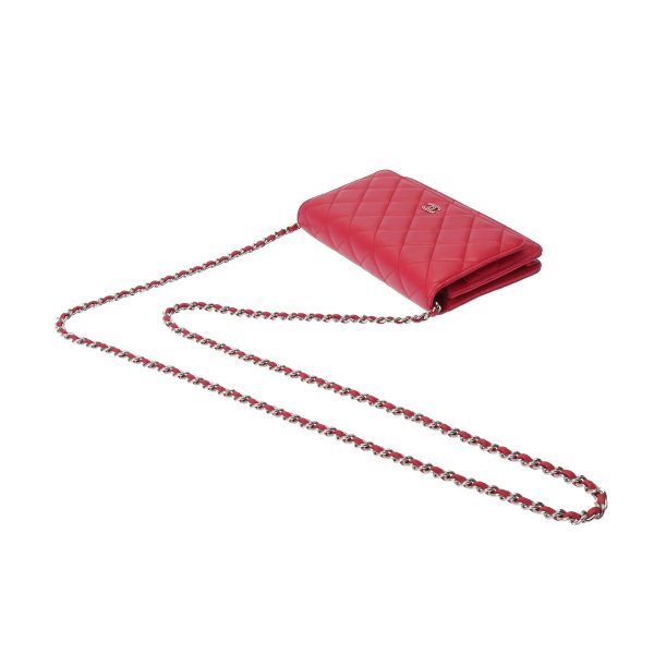 800000116357000 3 CHANEL Matelasse Chain Wallet Pink A33814 Lambskin Chain Wallet