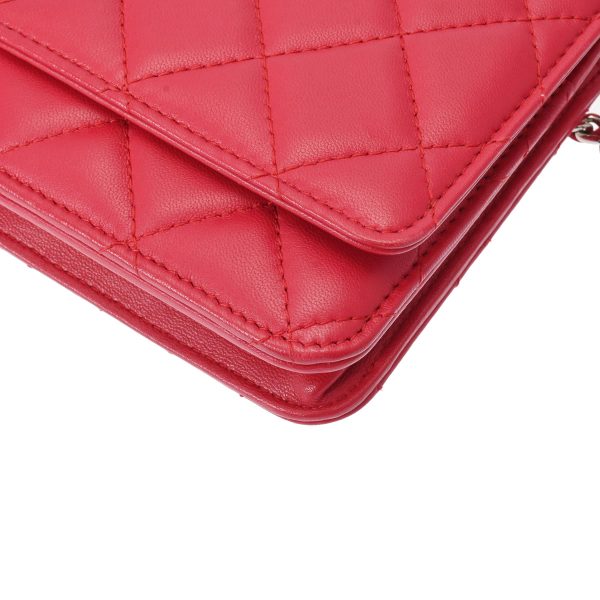 800000116357000 8 CHANEL Matelasse Chain Wallet Pink A33814 Lambskin Chain Wallet