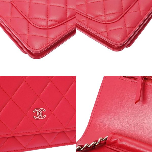 800000116357000 9 c CHANEL Matelasse Chain Wallet Pink A33814 Lambskin Chain Wallet