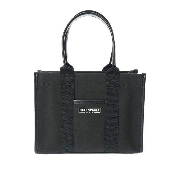 800000122923000 1 BALENCIAGA Small Tote 2WAY Black Canvas Tote Bag