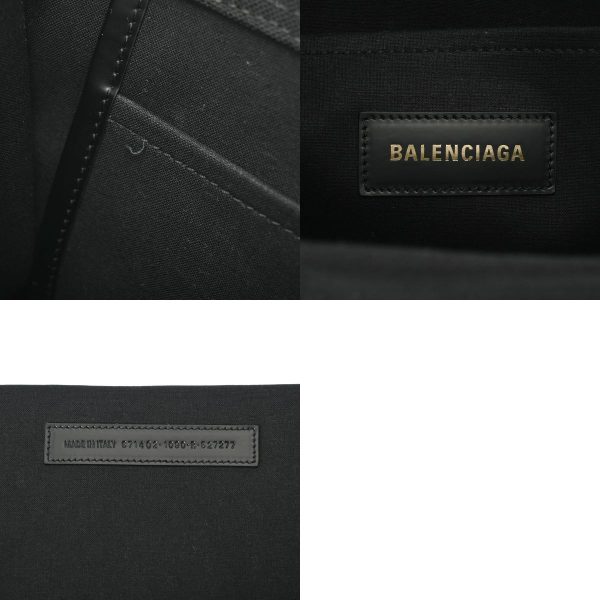 800000122923000 12 c BALENCIAGA Small Tote 2WAY Black Canvas Tote Bag