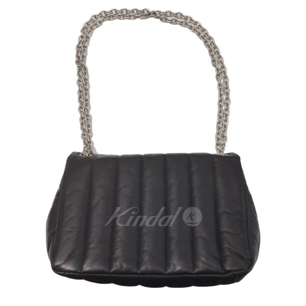 8001000760736 4 BALENCIAGA MONACO BB Quilted Chain Mini Bag Black