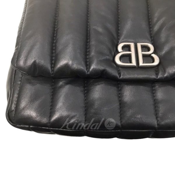 8001000760736 5 BALENCIAGA MONACO BB Quilted Chain Mini Bag Black