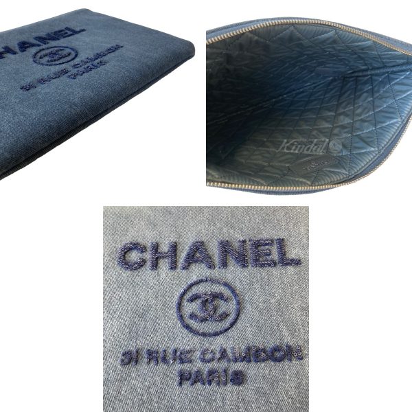 8003001219695 3 CHANEL Deauville line sequin clutch bag indigo