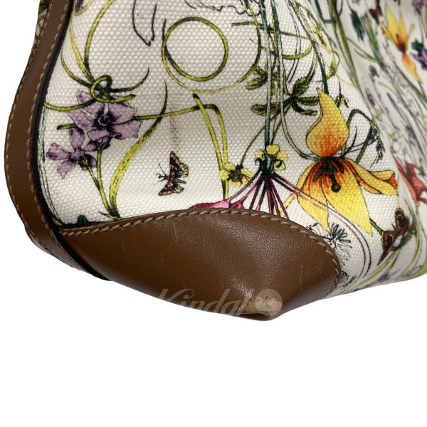 8003001336200 10 GUCCI floral tote pouch White Brown