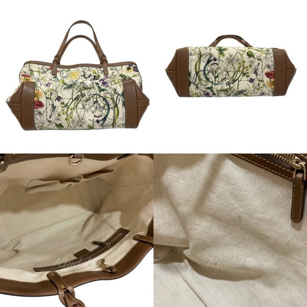 8003001336200 2 GUCCI floral tote pouch White Brown