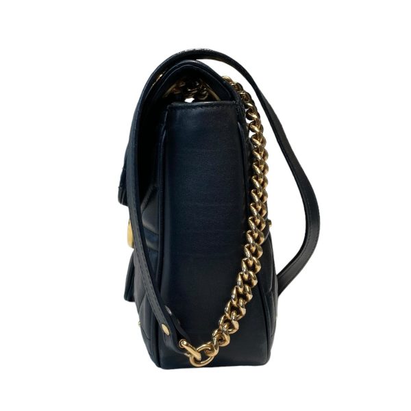 8003001389190 2 GUCCI GG Marmont Studded Chain Shoulder Bag Black