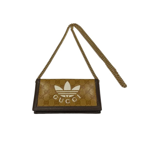 8004001128154 1 GUCCI adidas chain shoulder bag Beige Brown