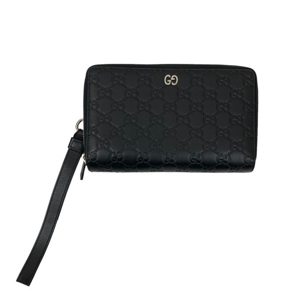 8005001196358 1 GUCCI Signature Double Wallet Black