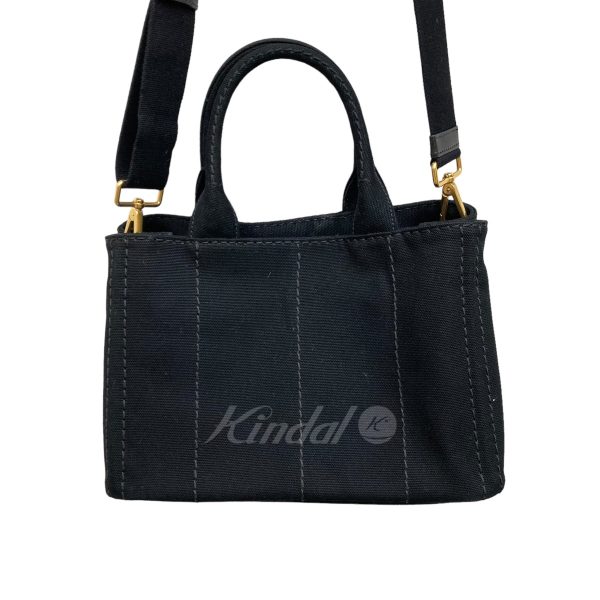 8005001212515 5 PRADA Mini Canapa Denim 2Way Bag Black