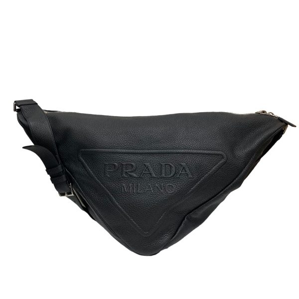 8005001299868 1 PRADA Triangle Vitello Dino Bag Black