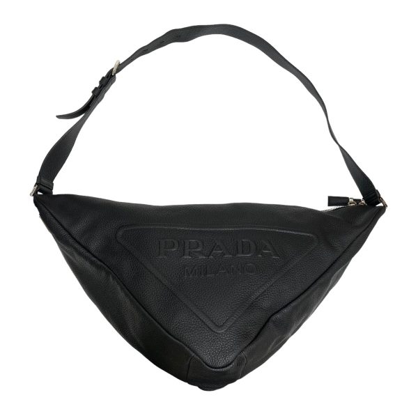 8005001299868 3 PRADA Triangle Vitello Dino Bag Black