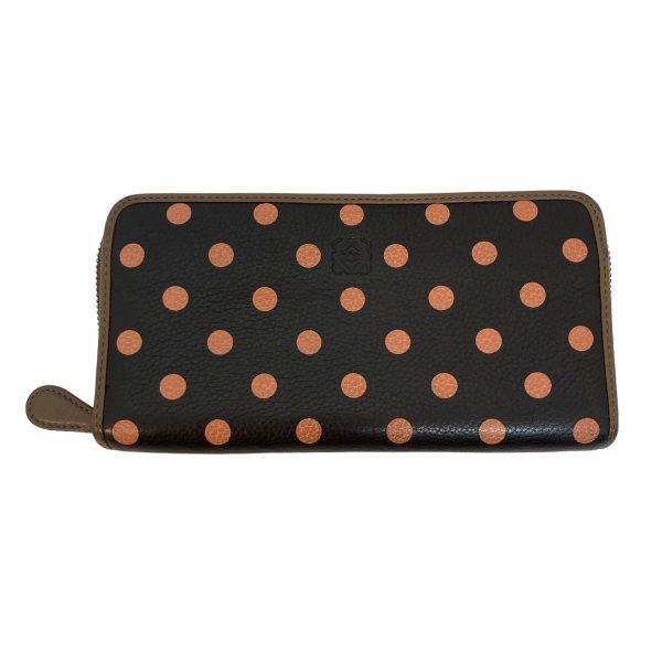 8009001230708 1 LOEWE Dot Pattern Long Wallet Brown