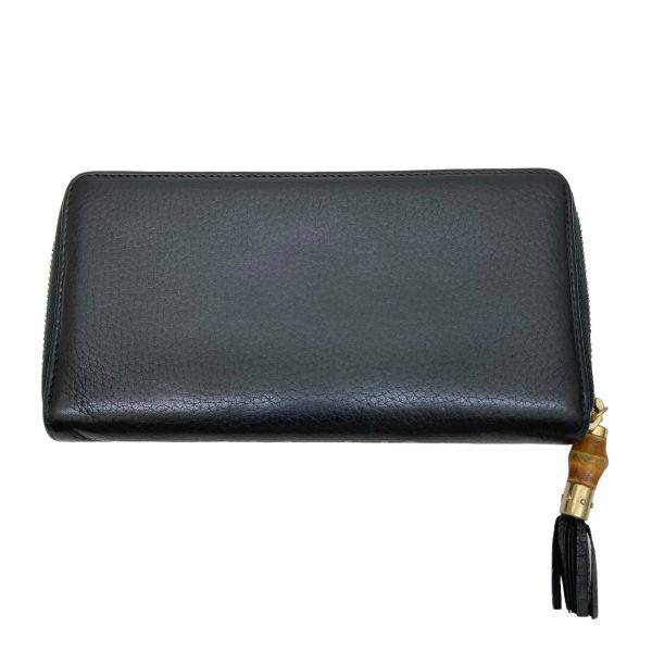 8009001373962 4 GUCCI Bamboo Tassel Round Long Wallet 307984 Black