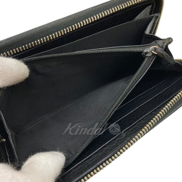 8009001373962 9 GUCCI Bamboo Tassel Round Long Wallet 307984 Black