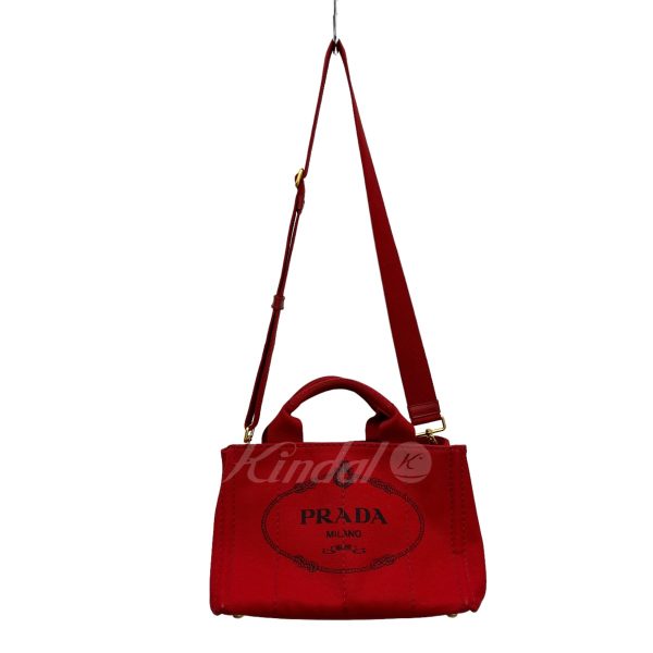 8009001582418 4 PRADA Canapa Tote Red