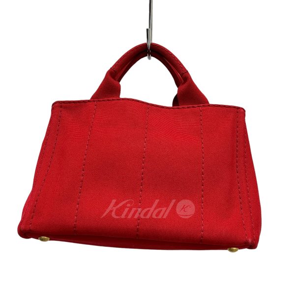 8009001582418 5 PRADA Canapa Tote Red