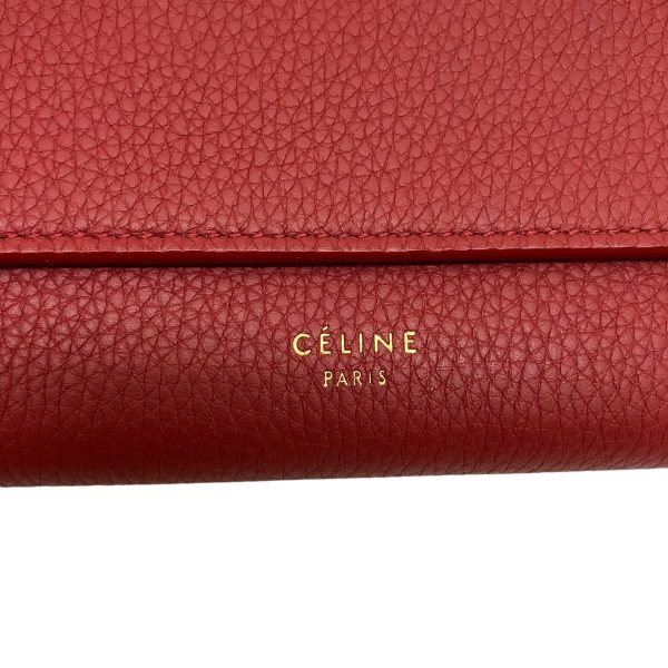 8009001626266 12 CELINE Large Flap Multifunction Red