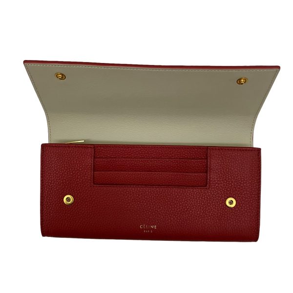 8009001626266 13 CELINE Large Flap Multifunction Red