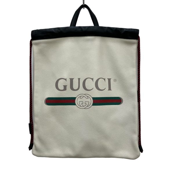 8009001646325 1 GUCCI drawstring backpack white