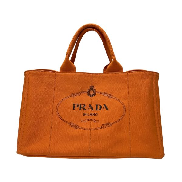 8009001657208 1 PRADA Canapa Tote Bag Orange