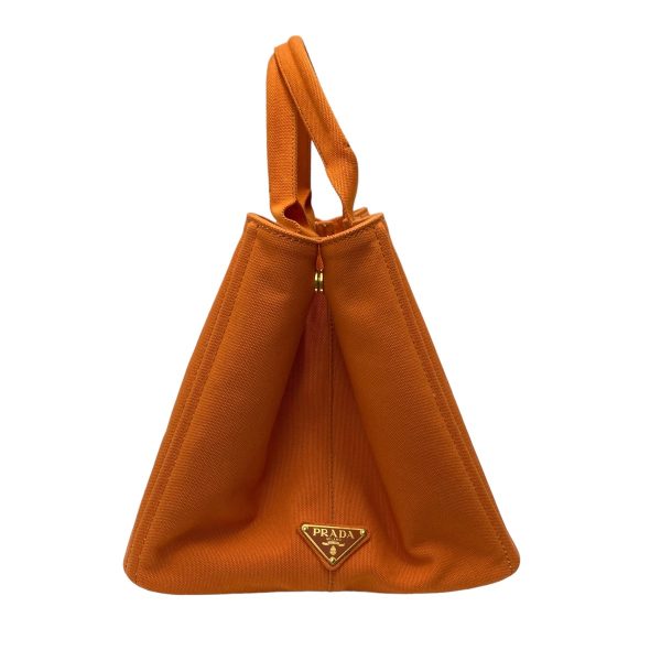 8009001657208 2 PRADA Canapa Tote Bag Orange