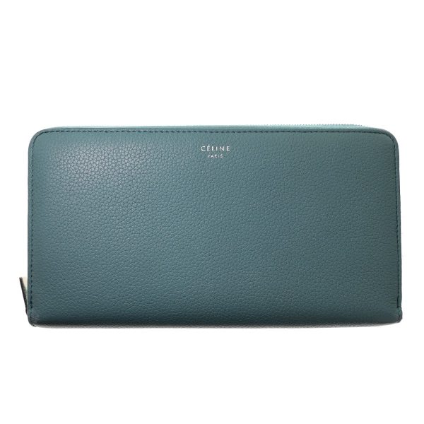 8015000533252 1 CELINE Large Zip Multi Function Long Wallet Blue