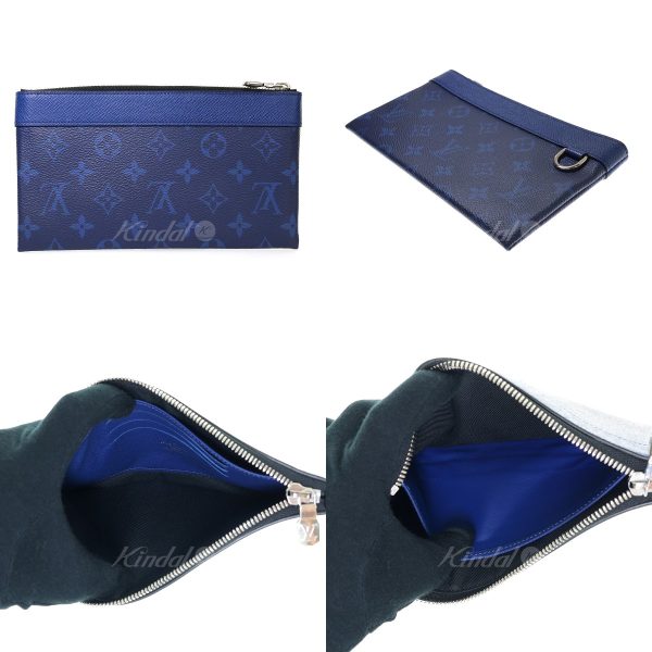 8015000581406 2 LOUIS VUITTON Taigarama Pochette Discovery PM Pouch Blue