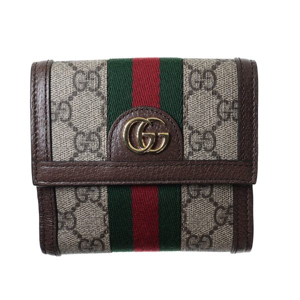 8015000621461 1 GUCCI OPHIDIA Wallet Brown Beige