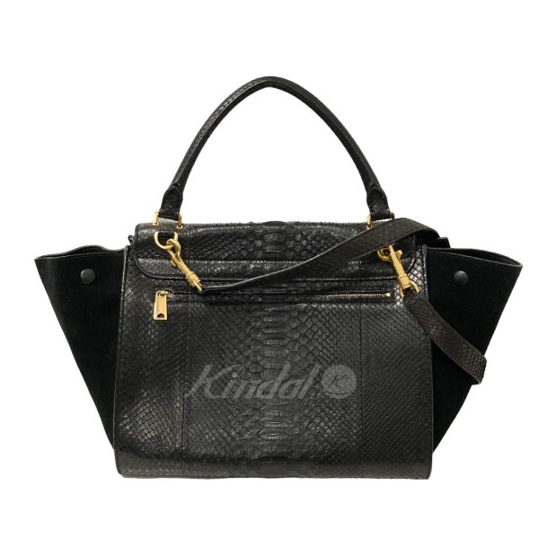 8018000942895 4 CELINE TRAPEZE Python bag black