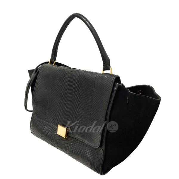 8018000942895 5 CELINE TRAPEZE Python bag black