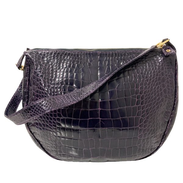 8018000950814 1 FENDI Crocodile One Shoulder Bag Purple