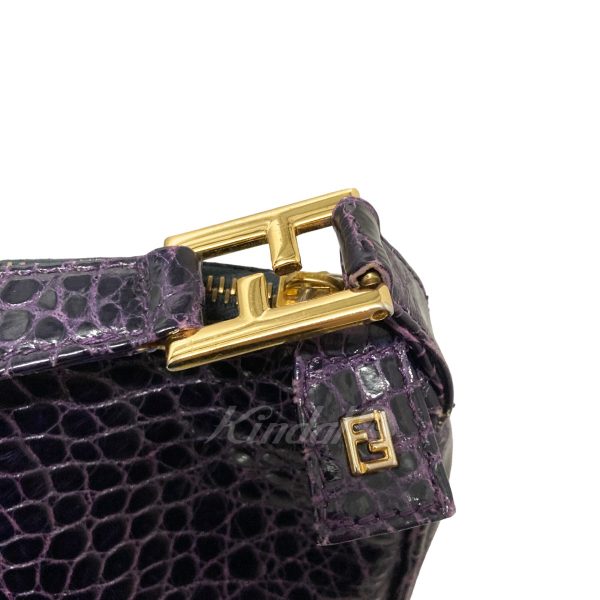 8018000950814 7 FENDI Crocodile One Shoulder Bag Purple