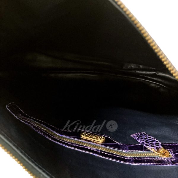 8018000950814 9 FENDI Crocodile One Shoulder Bag Purple