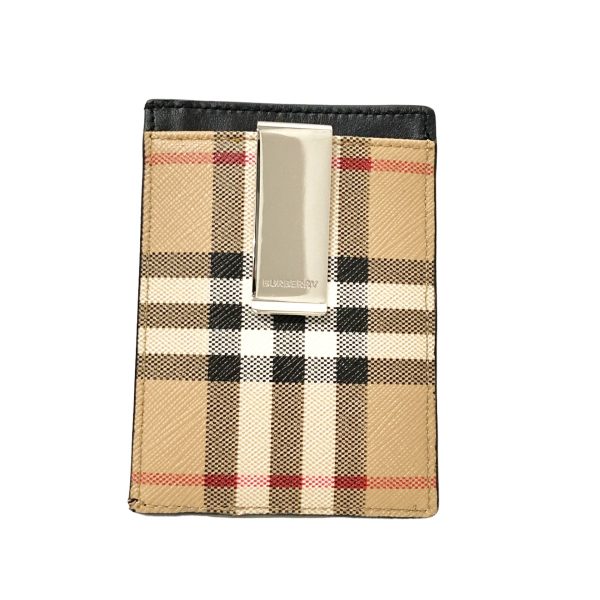 8018000958377 1 BURBERRY Check Card Case Beige