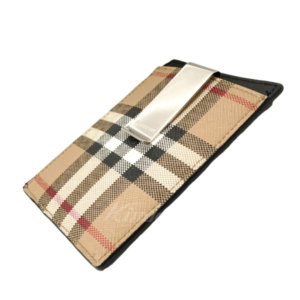 8018000958377 8 BURBERRY Check Card Case Beige