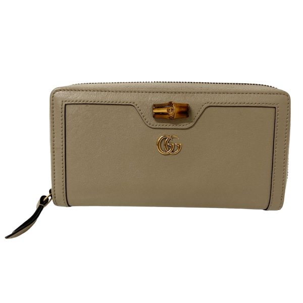 8018000986684 1 GUCCI Diana Bamboo Long Wallet 658634 Beige