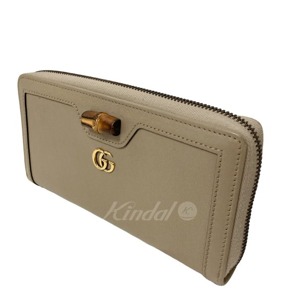 8018000986684 5 GUCCI Diana Bamboo Long Wallet 658634 Beige