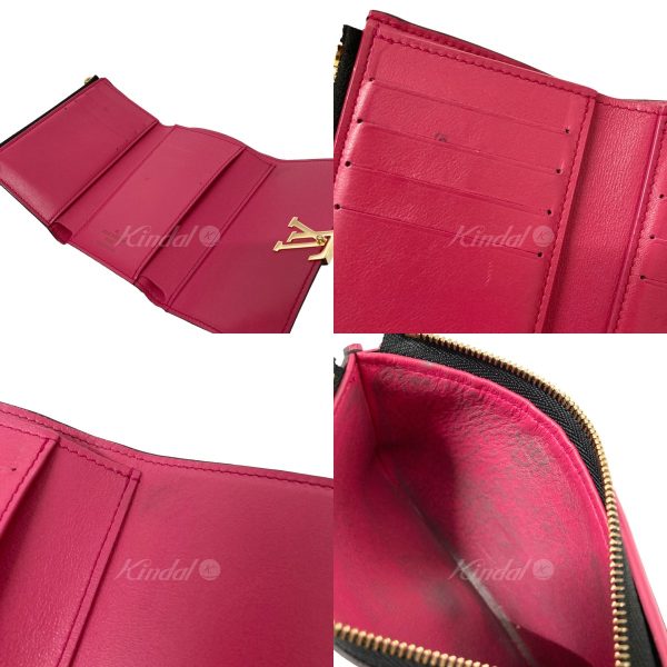 8018001072188 3 LOUIS VUITTON Taurillon Wallet Noir Hot Pink